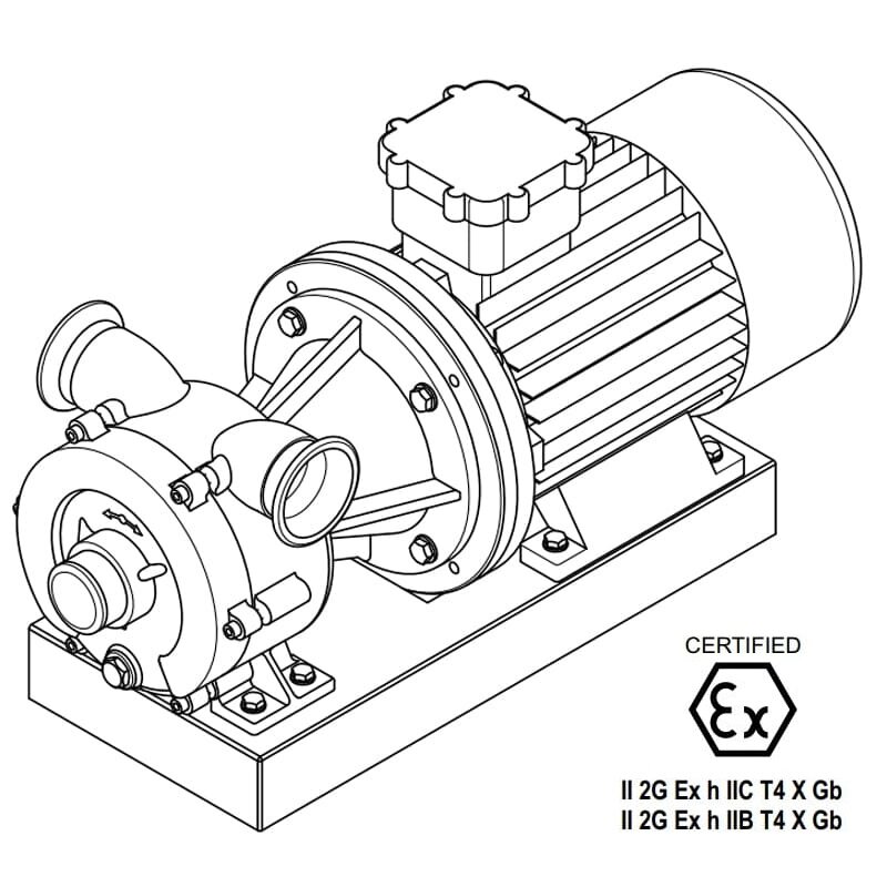 Вихревой насос для перекачки сиропа LIVERANI GR ADPE NAUTIC 70 Inox, 500 л/мин, TF 7,5 кВт, 1400 об/мин, 380В, Ex, AISI 316 фото 1 — BTS Engineering