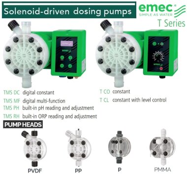 Pompe doseuse à solénoïde multifonctionnelle EMEC TMSA MF à ventilation automatique 3,2-35 l/h, 20-1 bar &mdash; BTS Engineering