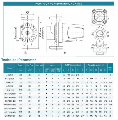 Nassläufer-Umwälzpumpe für Kesselraum HGR750-DN40, 220V — BTS Engineering