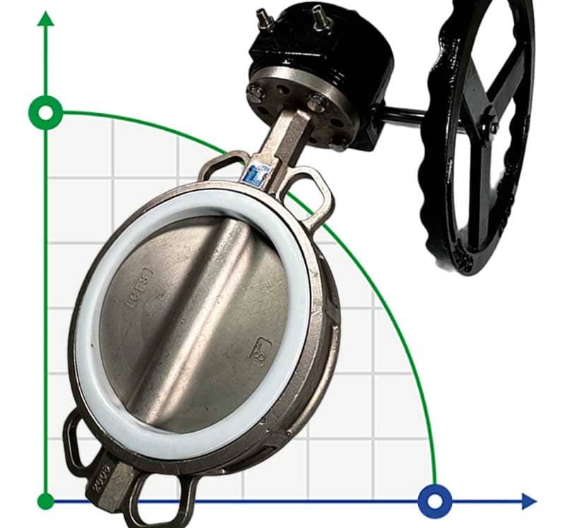 PN16 DN200 Zawór Motylkowy, korpus i tarcza wykonane ze stali nierdzewnej AISI 304, gniazdo PTFE фото 1 — BTS Engineering
