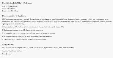 Mieszalnik mieszający GREATWALL MIXERS seria GMV z napędem pasowym o mocy do 360 kW 80~500 obr./min — BTS Engineering