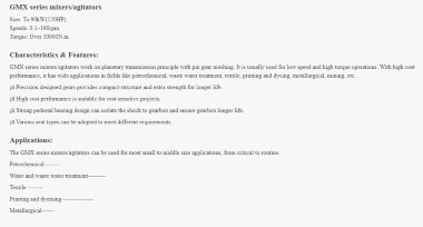 Mieszalnik GREATWALL MIXERS seria GMX z przekładnią zębatą o mocy do 90 kW 0,1~160 obr./min — BTS Engineering