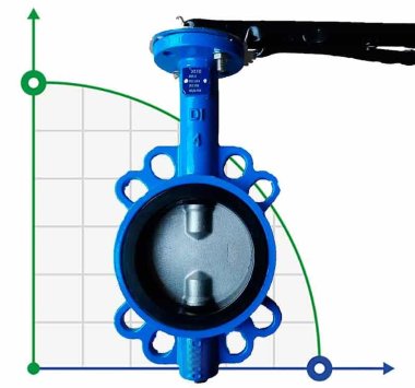 PN16 DN40 Zasuwa motylkowa, korpus żeliwny, tarcza AISI 304, gniazdo EPDM — BTS Engineering