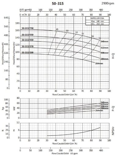 Насос для повышения давления BS 50-315/300 (54/88), 30kW, 2900 без двигателя — BTS Engineering