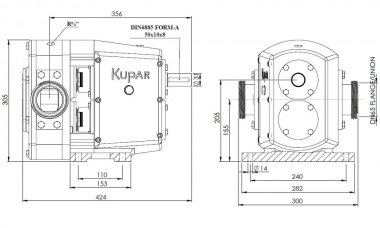 Kupar KLP Lobe Pump 2 1/2 Inch AISI 316 for glue, ink, paint, fuel oil — BTS Engineering