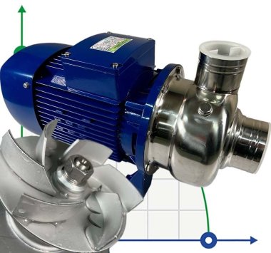 Насос для бражки, сусла BK300, 2,2kW, AISI304, 380V/50Hz, 2900 с открытым рабочим колесом — BTS Engineering