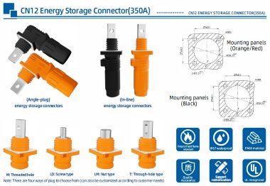 JC-CN12-S-01-LD, 350A, 1500V CC conector de batería tipo tornillo, naranja — BTS Engineering