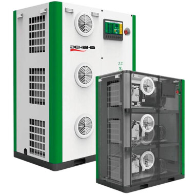 Безмасляный спиральный компрессор DEHAHA серии OS с подачей воздуха 0,24-3,6 м3/мин, мощностью 2,2-33 кВт, давлением 0,8-1 MПа — BTS Engineering