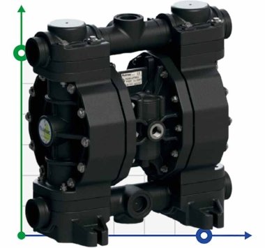 Пневматический мембранный насос плавиковой кислоты PHOENIX P252 PVDF SANTOPRENE+PTFE, 250 л/мин — BTS Engineering