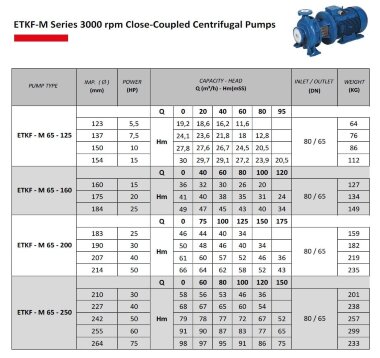 Pressure boosting pump ETKF-M 65-160, 18,5 kW, 3000 — BTS Engineering