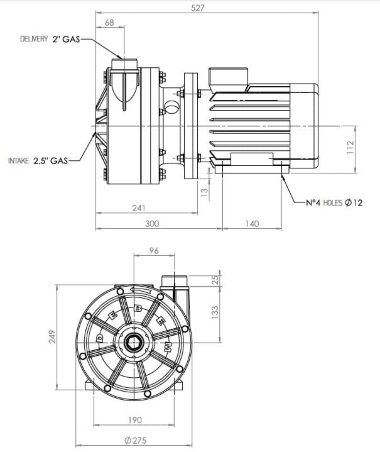 Горизонтальный центробежный насос МВ 155 PVDF TL-VITON — BTS Engineering