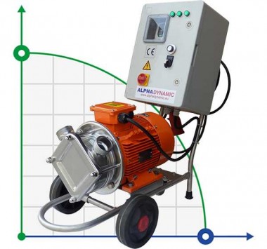 Bomba impulsora AlphaDynamic AD40.1/04/TR/DRP 2,2kW con convertidor de frecuencia, sobre carro, con protección contra funcionamiento en seco — BTS Engineering