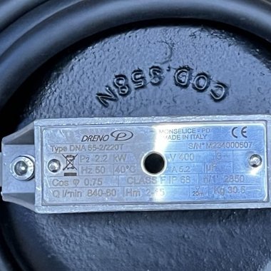 Погружной насос Dreno DNA 65-2/220 T с вихревым рабочим колесом — BTS Engineering