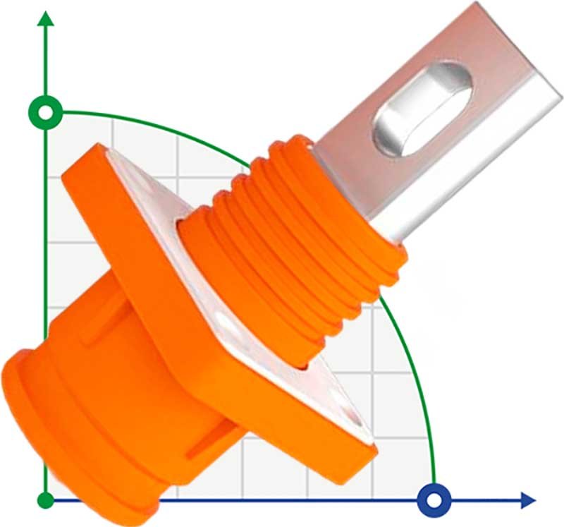 JC-CN12-S-01-T, 300A, 1500V DC battery socket connector through hole, orange фото 1 — BTS Engineering