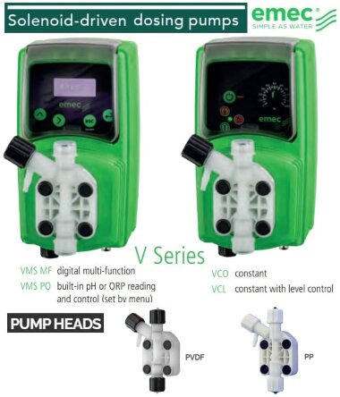 Pompe doseuse à solénoïde multifonctionnelle EMEC VMSA MF à ventilation automatique 2-13,5 l/h, 18-1 bar &mdash; BTS Engineering