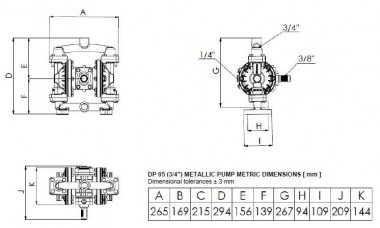 Мембранный насос с пневмоприводом DPX 05 AL/T — BTS Engineering