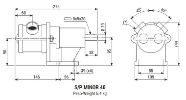 Импеллерный насос для перекачки йогуртов, молока LIVERANI MINOR 40 S/P NR 175-1400 об/мин, без двигателя — BTS Engineering