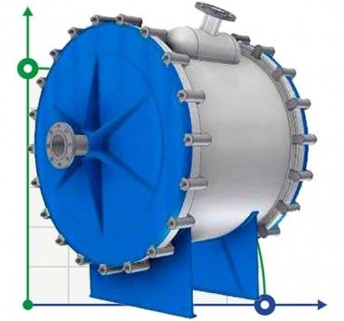 Spiralny wymiennik ciepła-7m2 stal nierdzewna 304 — BTS Engineering