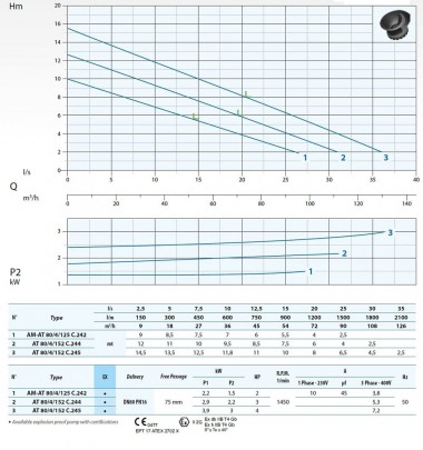 Погружной насос Dreno ирригации AM 80/4/125 C.242/G с режущим открытым рабочим колесом — BTS Engineering