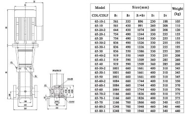 CDLF 65-20-1, AISI 304 pompa wielostopniowa do mycia CIP — BTS Engineering