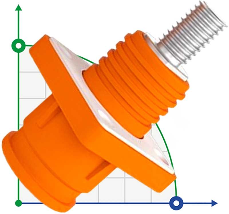 JC-CN14-S-01-LD, 400A, 1500V DC battery socket connector, screw type, orange фото 1 — BTS Engineering