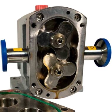 Кулачковий насос для в’язких продуктів LQ3A-12-304/4/B, 1,3-3,2 м3/год, 0,3 МПа, 2,2 кВт, 200-500 об/хв, AISI 304 без двигуна, клампове з’єднання &mdash; BTS Engineering