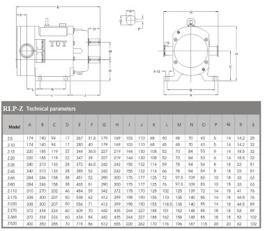 RLP-Z-15L, AISI 304, 2,2 kW, 380V 50HZ 3P hygienic rotary vane pump — BTS Engineering