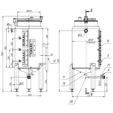 Przyrząd pomiarowy do alkoholu 20 dkl AISI 304 S=3mm — BTS Engineering