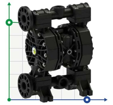 Пневматический мембранный насос муравьиной кислоты PHOENIX P400 PVDF SANTOPRENE+PTFE, 380 л/мин — BTS Engineering