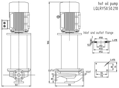 Вертикальный насос термомасла LQLRY50-50-210/2-CEX, 12,5 м3/ч, 50 м, 5,5 кВт, 2900 об/мин, Ex &mdash; BTS Engineering
