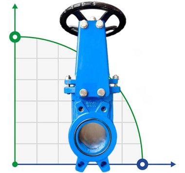 DN100 PN10 Bidirectional knife gate valve, cast iron body, AISI 304 knife, AISI 420 stem, NBR seal — BTS Engineering