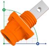 JC-CN14-S-01-M, 450A, 1500V DC connector socket for energy storage systems threaded hole, orange фото 1 — BTS Engineering