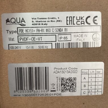 Pompa dozująca elektromagnetyczna PDE HC151+ PH-RX M60 C/RX PROBE, 1-10 l/h, 7-1 bar — BTS Engineering