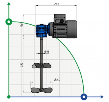 Doppeldeckermischer MLW 1504140, 0,25 kW, 140 U/min — BTS Engineering
