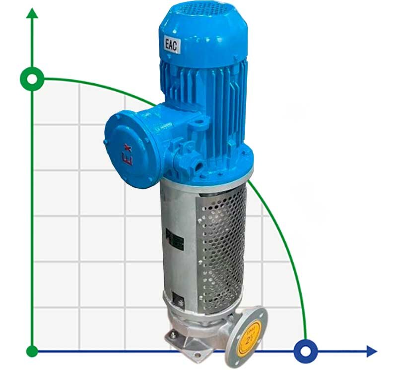 Vertikale Heißölpumpe 350°C LQLRY65-65-260/2-CEX, 25 m3/h, 80 m, 15 kW, 2900 U/min, Ex фото 1 — BTS Engineering