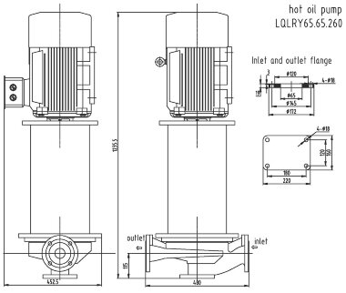 Вертикальний насос для гарячого масла 350°С LQLRY65-65-260/2-CEX, 25 м3/год, 80 м, 15 кВт, 2900 об/хв, Ex &mdash; BTS Engineering