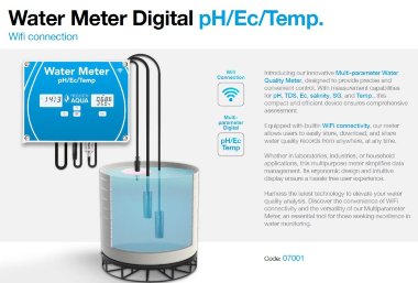Багатопараметричний вимірювач якості води, pH, TDS, Ec, солоність, SG, температури з Wi-Fi — BTS Engineering