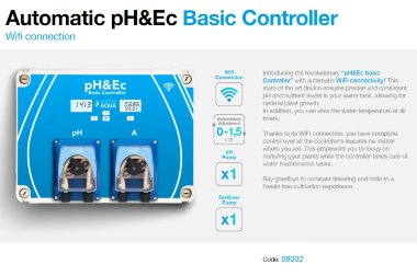 Автоматичний контролер pH&Ec з вимірюванням температури води та насосом для дозування добрив з Wi-Fi — BTS Engineering