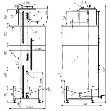 Mernik para alcohol 1000 dio AISI 304 S=5mm — BTS Engineering