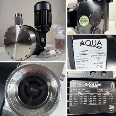 AQUA MSC polyelectrolyte dosing driven motor diaphragm pump, AISI 316L, 505 l/h, 5 bar, 0.37 kW, 380V &mdash; BTS Engineering