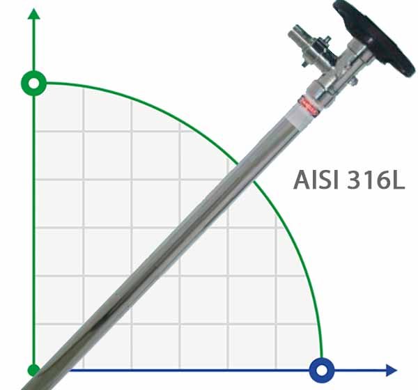 1200 mm, AISI 316L, partie pompe HP (tuyau) vers la pompe baril фото 1 — BTS Engineering