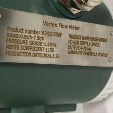 DN100 Medidor de flujo vortex de acero inoxidable KLUGB PN16 RF brida DIN, para vapor 0.5-7.5 t/h <1,6 MPa, <250°C, 4-20mA, ExdIIBT6 — BTS Engineering