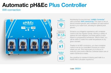 Автоматичний контролер pH&Ec з вимірюванням температури води та трьома насосами для дозування добрив з Wi-Fi — BTS Engineering