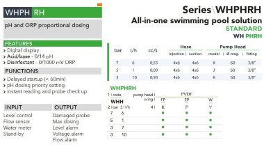 Pompe doseuse à double solénoïde EMEC WHPH RH 6-10 l/h, solution complète 7-3 pour piscines &mdash; BTS Engineering