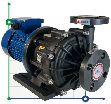 Pompa kwasoodporna ze sprzęgłem magnetycznym MP-HX-251 GFRPP, 180L/min, 22M, 380V, ABLE Motor — BTS Engineering