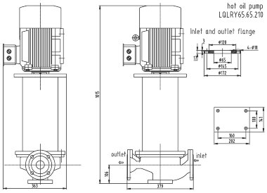 Вертикальний насос для перекачування термомасла LQLRY65-65-210/2-C, 25 м3/год, 50 м, 7,5 кВт, 2900 об/хв &mdash; BTS Engineering