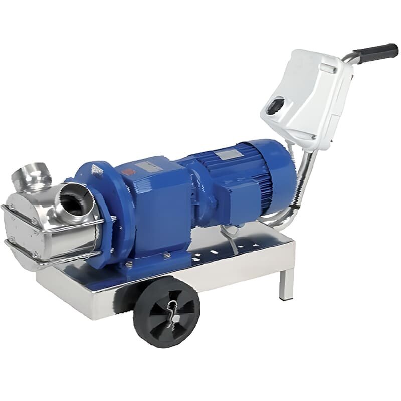 Bomba de impulsor para caucho y látex LIVERANI RID MAXI 80 NR TF 4.0kW, 235rpm, 380V con reductor, sobre carro con panel de control estándar фото 1 — BTS Engineering