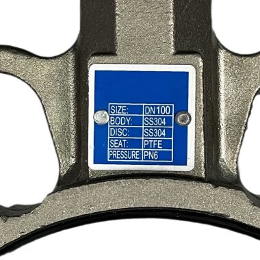 PN6 DN100 Vanne papillon, corps et disque AISI 304, PTFE, Simple effet (avec ressort) Actionneur pneumatique Ex+positionneur 4-20MA — BTS Engineering