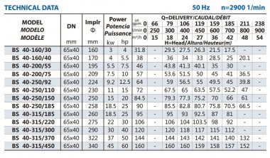 Pompe cantilever BS 40-315/220, AISI 304, 2900, sans moteur — BTS Engineering