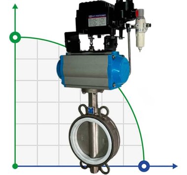 PN6 DN150 Zawór Motylkowy, korpus i tarcza AISI 304, PTFE, pneumatyczna dwustronnego działania Ex, ustawnik pozycyjny 4-20MA — BTS Engineering